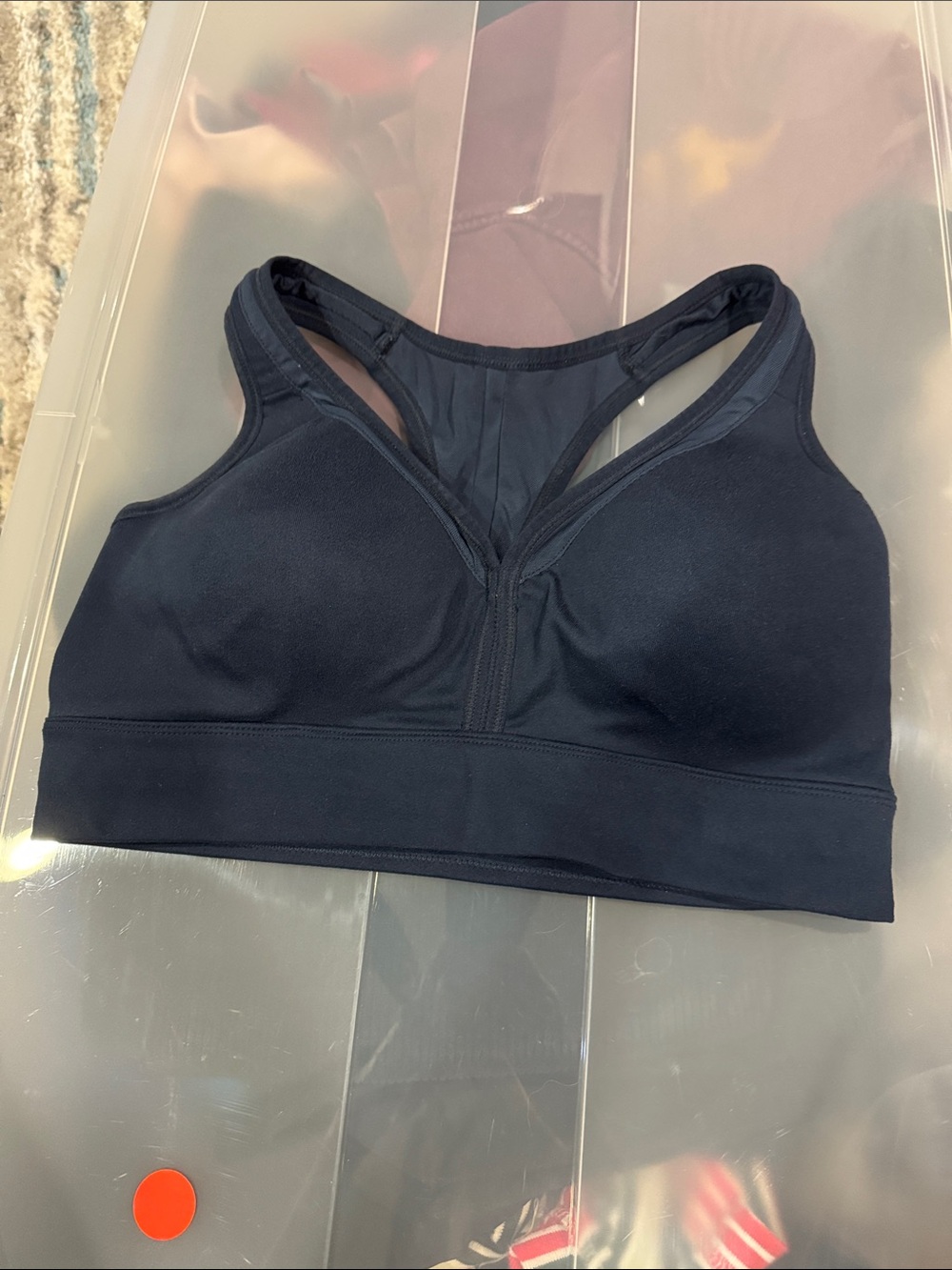 Eddie Bauer Navy Padded Racerback Sports Bra